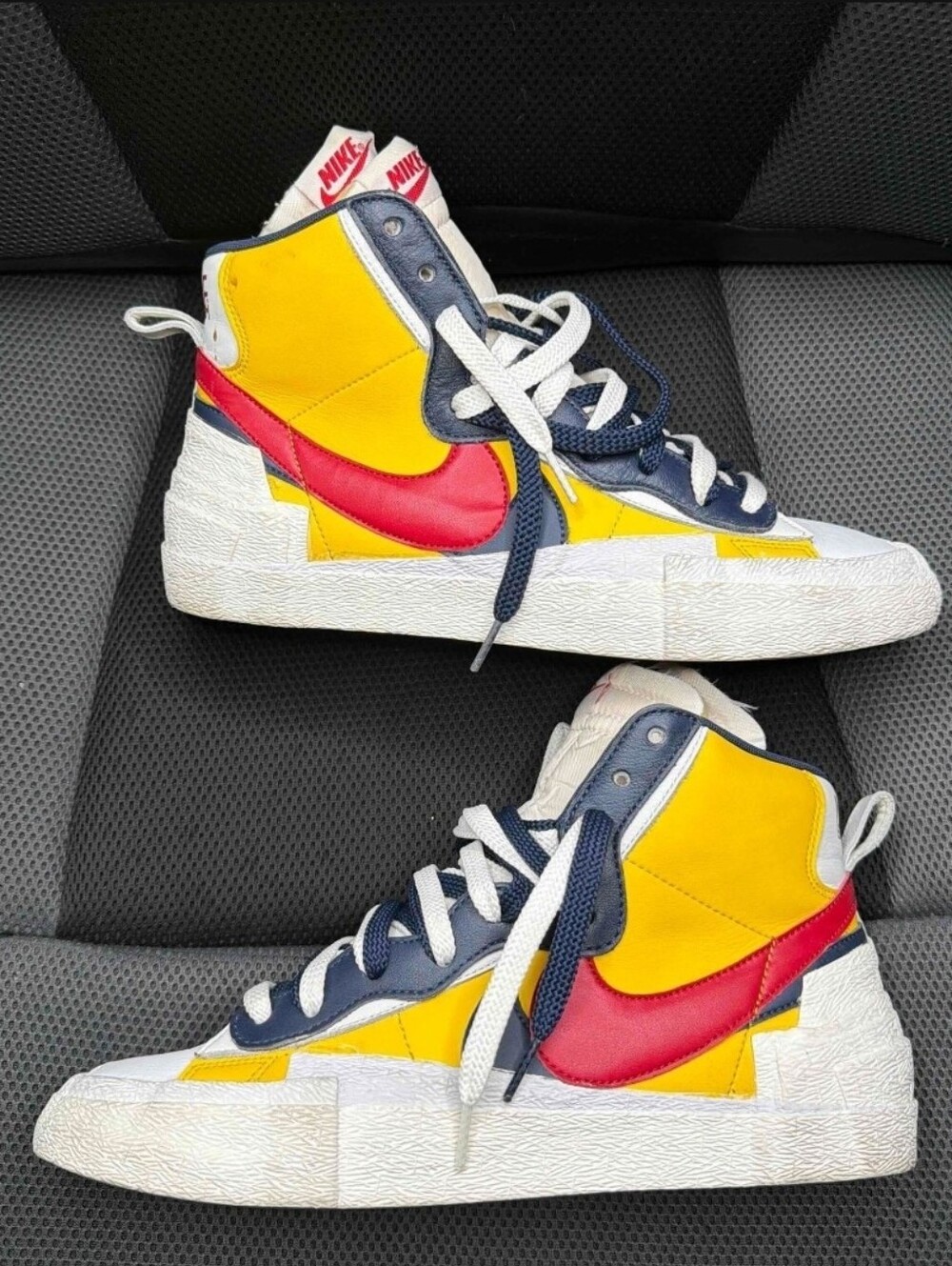 Men's Size 9 - sacai x Nike Blazer Mid Maize Navy Sneakers Shoes NO ORIGINAL BOX